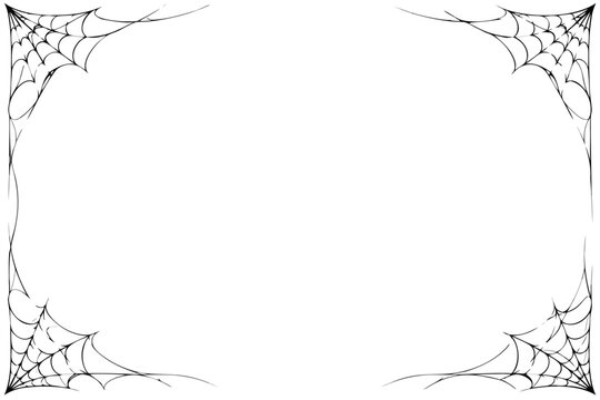Four Corner Spider Web Frame for Halloween Design
