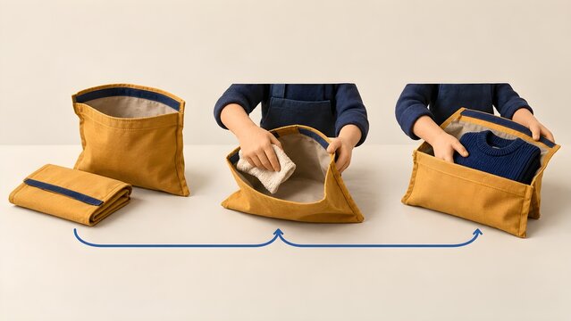 Reusable delivery pouches returned cleaned and packed again