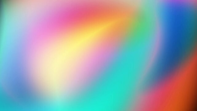 Vibrant holographic coral orange yellow cyan and turquoise gradient motion loop featuring smooth fluid light blur Perfect for modern presentation backgrounds and intros
