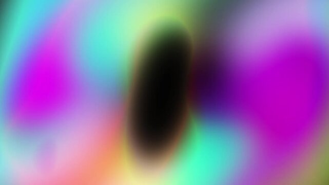 Vibrant cyan green yellow hot pink and dark center gradient background loop with smooth glowing liquid wave textures Perfect for futuristic video backgrounds and digital displays