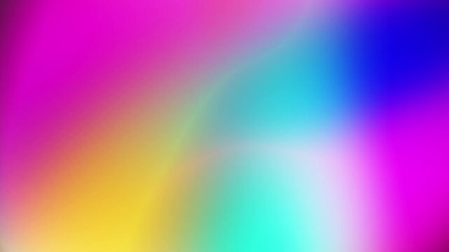 Vibrant holographic pink yellow and cyan gradient motion loop featuring smooth glowing fluid light blur Perfect for modern presentation backgrounds and intros