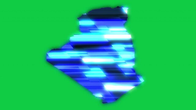 Algeria blue news headline effect map pop animation green background