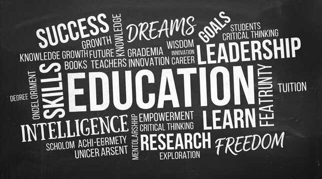 Education Related Tag Cloud Illustration for Learning and Knowledge Concept