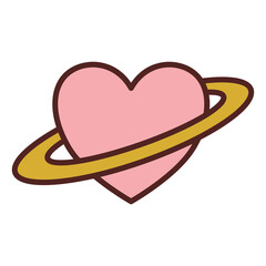 Saturn Planet Heart Space Vector Illustration Icon Design © Paulus