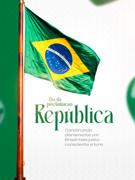 Rep&uacute;blica do Brasil Banner Post Card Insta Template Banner