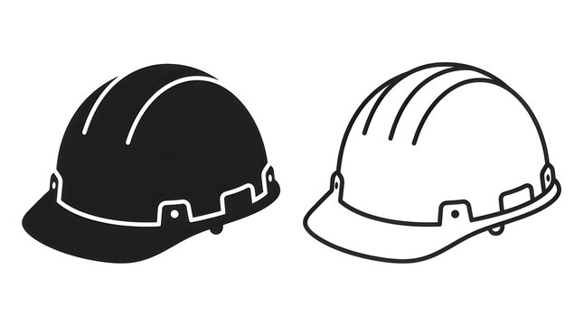 Two hard hats with different designs side by side
