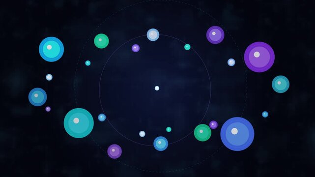 Pixel art loop animation of retro space galaxy with glowing planets and stars