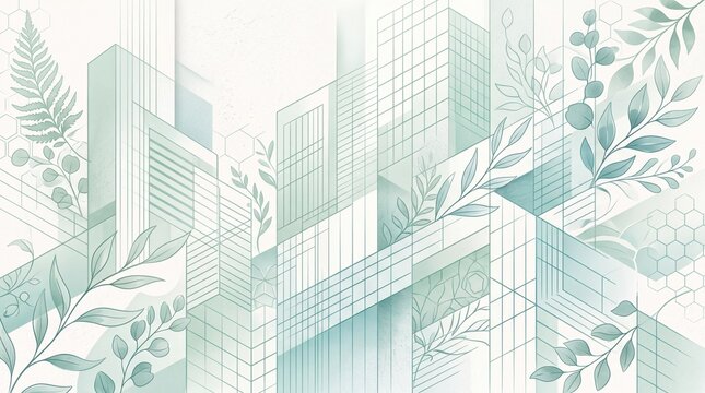 Green Sustainable Architecture Botanical City Background