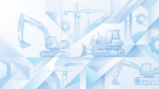 Construction Equipment and Heavy Machinery Abstract Pattern