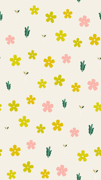 Simple floral and plant pattern