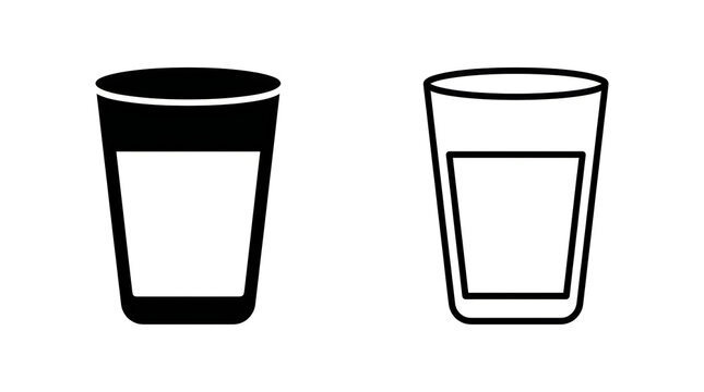 Two paper cups with different liquid levels