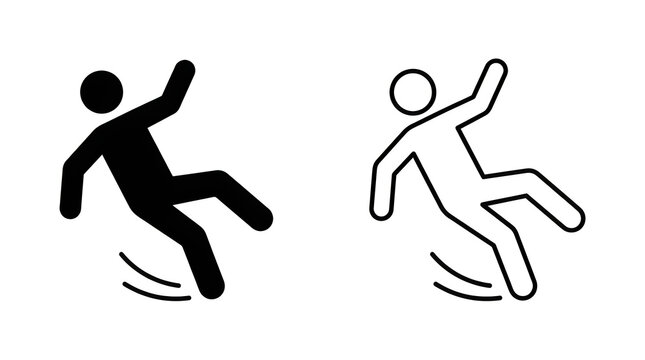 Person slipping and falling icon