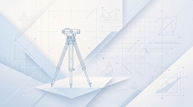 Land Surveying Equipment Architectural Blueprint Background