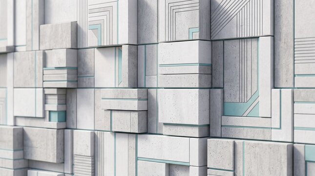 Modern Concrete Blocks Architectural Wall Texture