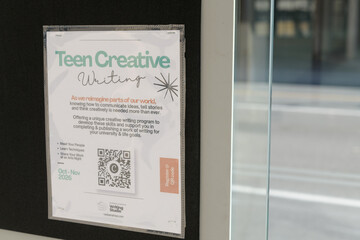 Obraz premium street poster inside a transit shelter in Toronto (Teen Creative Writing)