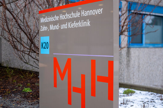MHH sign Medizinische Hochschule Hannover, academic medical facility, healthcare system, medical school, statutory health insurance, public health, german universal healthcare in Hannover, Germany