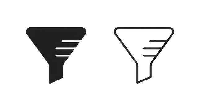 Simple funnel icon with filter lines