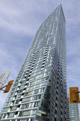 Obraz premium The L Tower designed by Daniel Libeskind and developed by Cityzen Development Group, completed in 2015, located at 8 The Esplanade in the St Lawrence-East Bayfront area of Toronto