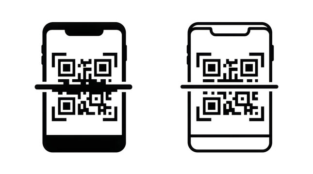 Qr codes displayed on modern smartphones