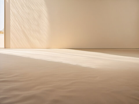 Minimal sand light pool with raking light - empty background