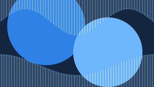 Blue abstract geometric motion background, minimalist navy circles and vertical white stripes, modern corporate graphic for presentation or web design
