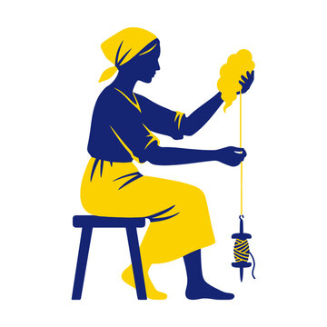 Seated figure playing with a yo yo toy.