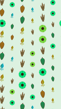 Stylized natural elements pattern