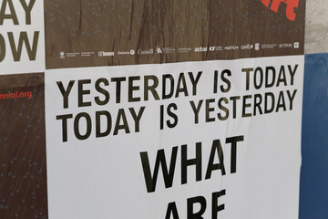 Fototapeta premium wheatpaste posters in Toronto (Yesterday is Today)