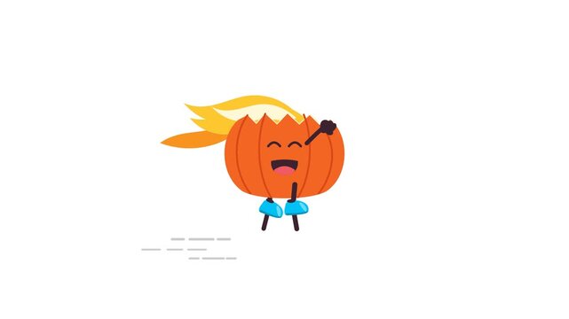 Fire Pumpkin Runner Composition seamless loop