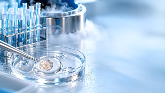 Cryopreservation liquid nitrogen storage IVF embryo cell lab research