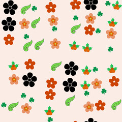 Stylized floral and shamrock pattern © da