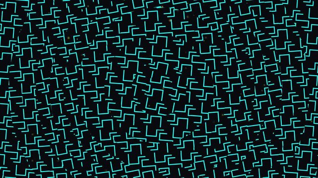 Abstract teal geometric pattern looping continuously on dark background