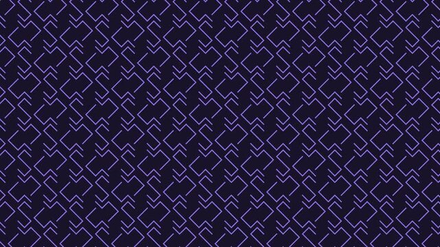 Abstract purple geometric grid pattern repeating in dark seamless loop footage