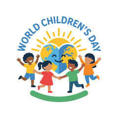 World Children's Day Colorful Children Vector Logo Design © raini syaikhlendra