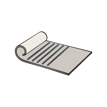 Minimalist vector illustration of a rolled paper sheet or blank document scroll isolated on black background