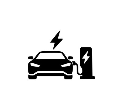 Electric Vehicle EV Charging Car Icon Representing Eco Friendly Transportation