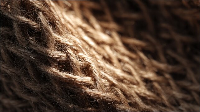 Close up of brown rope fibers