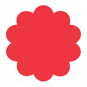 Red geometric flower shape isolated for graphic design projects