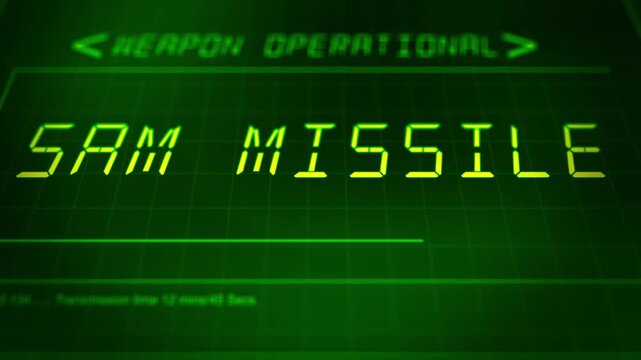 Cinematic Military HUD Interface Launch Panel - SAM Missile.
