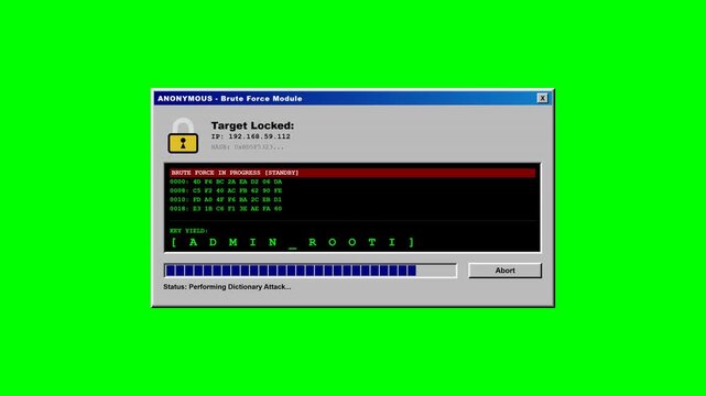 Cybersecurity Brute Force Password Attack Simulation Software Screen
