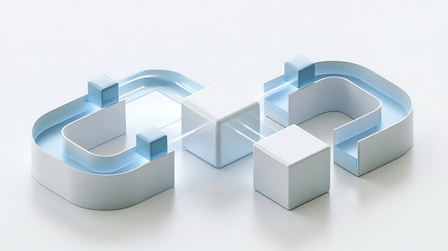 Adaptive AI workflow automation concept, one central routing hub connected to three processing paths, the middle path containing a visibly disconnected bridge segment,