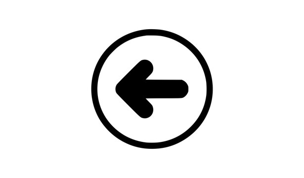 Left arrow circle button icon vector rounded navigation interface symbol

