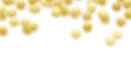 Obraz premium Golden Bokeh Lights Overlay with Copy Space on Transparent Background