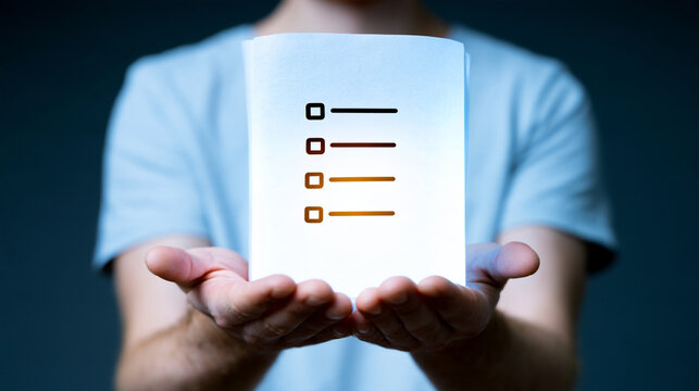 Businessman Holding Clipboard Showing Approved Checklist Icon 