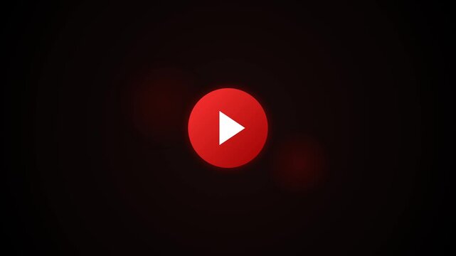 Red play button glowing in darkness
