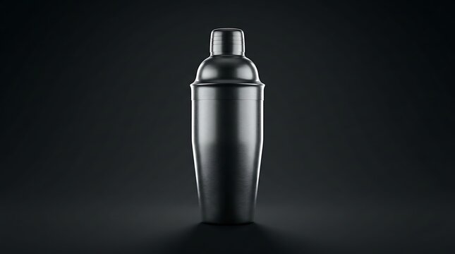 Modern matte black cocktail shaker for professional bartending and mixing drinks. cocktail shaker mockup