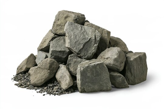Pile of Rough Grey Rocks and Gravel