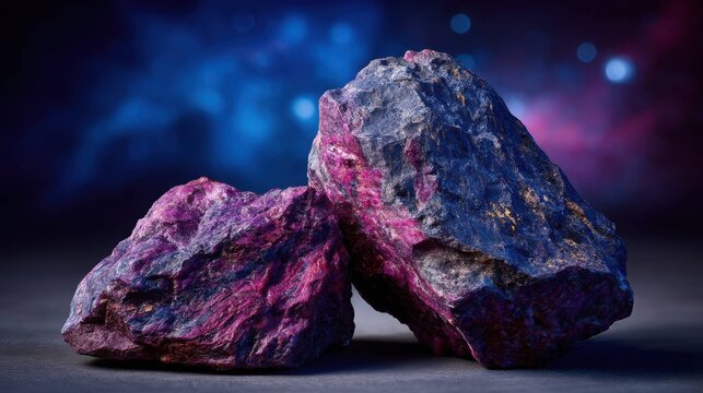 Vibrant Deep Purple and Pink Swirled Raw Sugilite Gemstone Crystals
