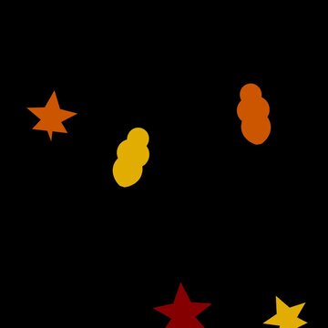 Animated falling autumn leaves vector motion background with maple and oak foliage on black square