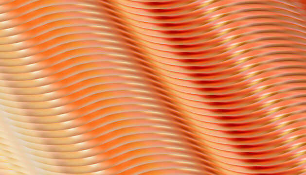 Abstract orange wavy lines creating a flowing gradient texture and dynamic wave pattern background. Modern vibrant design with smooth curves, layered lines, and warm orange tones, ideal for technology